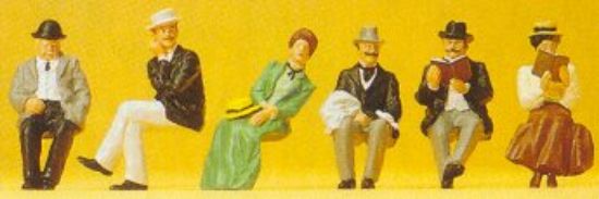 Picture of Preiser kg 1900 Seated Passengers -- Model Railroad Figures -- HO