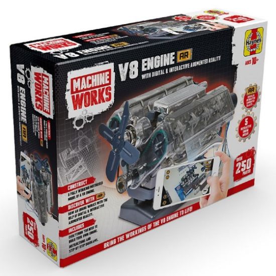 Picture of Visible Working V8 Engine with Electric Motor and Sound -- Plastic Model Engine Kit -- #42839