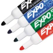 Picture of EXPO® Low Odor Dry Erase Marker, Bullet Tip, Assorted, 4/Set