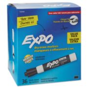 Picture of EXPO® Low Odor Dry Erase Marker, Chisel Tip, Black, 36/Box