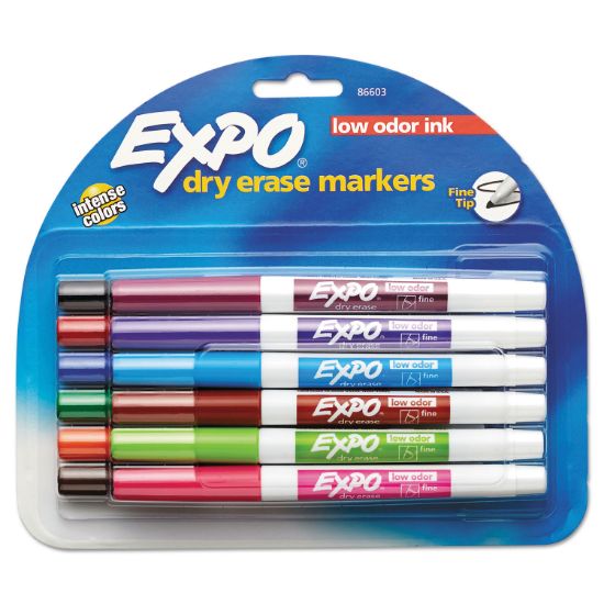 Picture of EXPO® Low Odor Dry Erase Marker, Fine Point, Assorted, 12/Set