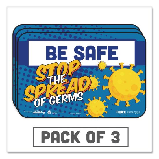 Picture of BESAFE MESSAGING EDUCATION WALL SIGNS, 9 X 6, "BE SAFE, STOP THE SPREAD OF GERMS