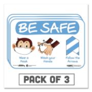 Picture of BESAFE MESSAGING EDUCATION WALL SIGNS, 9 X 6, "BE SAFE, WEAR A MASK, WASH YOUR H