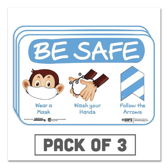 Picture of BESAFE MESSAGING EDUCATION WALL SIGNS, 9 X 6, "BE SAFE, WEAR A MASK, WASH YOUR H