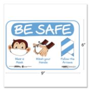 Picture of BESAFE MESSAGING EDUCATION WALL SIGNS, 9 X 6, "BE SAFE, WEAR A MASK, WASH YOUR H