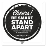 Picture of BESAFE MESSAGING FLOOR DECALS, CHEERS;BE SMART STAND APART;THANK YOU FOR KEEPING