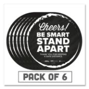 Picture of BESAFE MESSAGING FLOOR DECALS, CHEERS;BE SMART STAND APART;THANK YOU FOR KEEPING