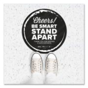 Picture of BESAFE MESSAGING FLOOR DECALS, CHEERS;BE SMART STAND APART;THANK YOU FOR KEEPING