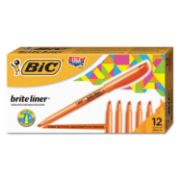 Picture of BIC® Brite Liner Highlighter, Chisel Tip, Fluorescent Orange, Dozen