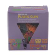 Picture of GEM® Paper Clips, Plastic, Medium Size, Assorted Colors, 500/Box