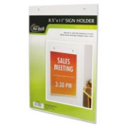 Picture of NuDell™ Clear Plastic Sign Holder, Wall Mount, 8 1/2 x 11