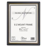 Picture of NuDell™ EZ Mount Document Frame with Trim Accent, Plastic, 8-1/2 x 11, Black/Gold