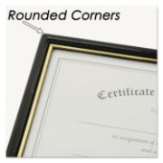 Picture of NuDell™ EZ Mount Document Frame with Trim Accent, Plastic, 8-1/2 x 11, Black/Gold