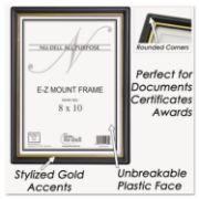 Picture of NuDell™ EZ Mount Document Frame/Accent, Plastic, 8 x 10, Black/Gold