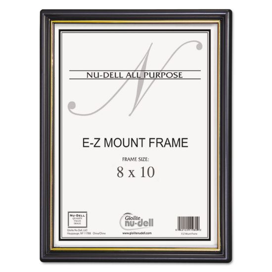 Picture of NuDell™ EZ Mount Document Frame/Accent, Plastic, 8 x 10, Black/Gold