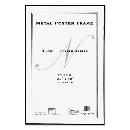 Picture of NuDell™ Metal Poster Frame, Plastic Face, 24 x 36, Black