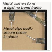 Picture of NuDell™ Metal Poster Frame, Plastic Face, 24 x 36, Black
