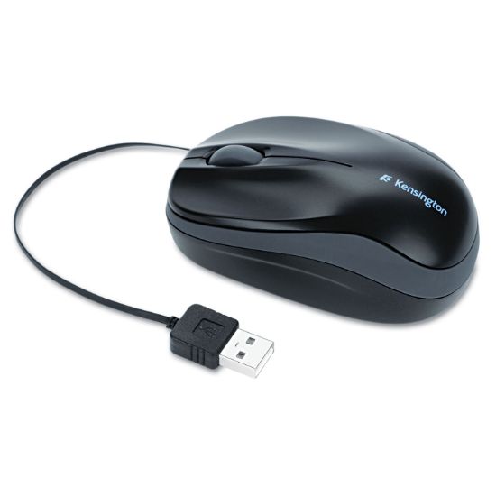Picture of Kensington® Pro Fit Optical Mouse, Retractable Cord, Two-Button/Scroll, Black
