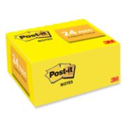 Picture of Original Canary Yellow Post-It. Plain Note Pads, 1-1/2x2, 24 100-Sheet Pads/Pack