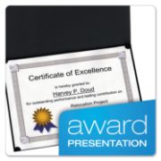 Picture of Oxford™ Certificate Holder, 11 1/4 x 8 3/4, Black, 5/Pack