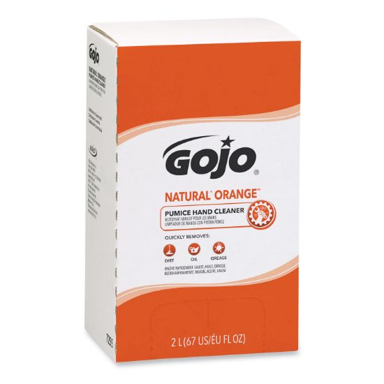 Picture of GOJO® NATURAL ORANGE Pumice Hand Cleaner Refill, Citrus Scent, 2000mL, 4/Carton