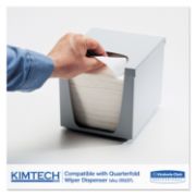 Picture of Kimtech* SCOTTPURE Wipers, 1/4 Fold, 12 x 15, White, 100/Box, 4/Carton