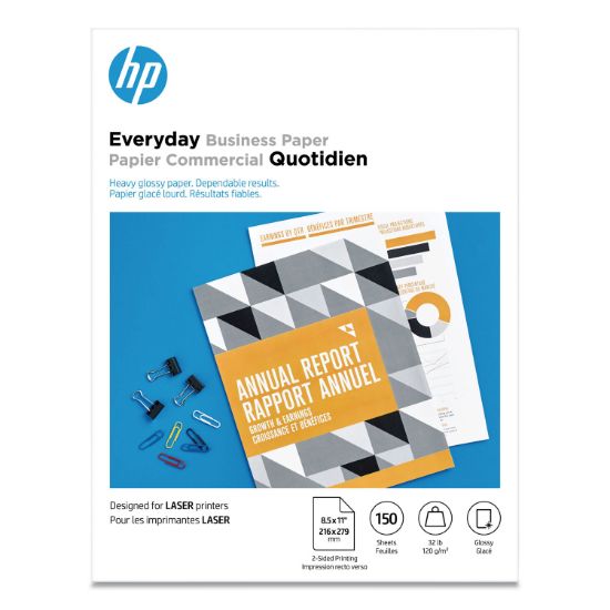 Picture of HP Everyday Business Paper, 32 lb, 8.5 x 11, Glossy White, 150/Pack