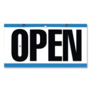Picture of COSCO Open/Closed Outdoor Sign, 11.6 x 6", Blue/White/Black