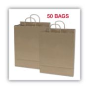 Picture of COSCO Premium Large Brown Paper Shopping Bag, 50/Box