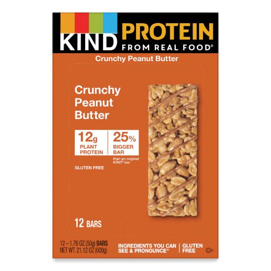 Picture of KIND Protein Bars, Crunchy Peanut Butter, 1.76 oz, 12/Pack