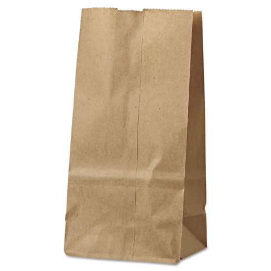 Picture of General #2 Paper Grocery Bag, 30lb Kraft, Standard 4 5/16 x 2 7/16 x 7 7/8, 500 bags