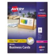Picture of Avery® Clean Edge Business Cards, Laser, 2 x 3 1/2, White, 400/Box