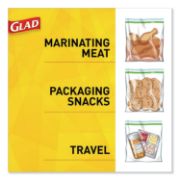 Picture of Glad® Fold-Top Sandwich Bags, 6 1/2 x 5 1/2, Clear, 180/Box