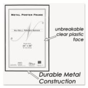 Picture of NuDell™ Metal Poster Frame, Plastic Face, 24 x 36, Black