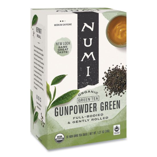 Picture of Numi® Organic Teas and Teasans, 1.27oz, Gunpowder Green, 18/Box