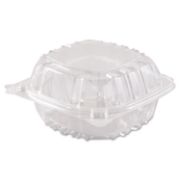 Picture of Dart® ClearSeal Hinged-Lid Plastic Containers, 6 x 5 4/5 x 3, Clear, 500/Carton