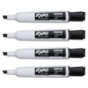 Picture of Magnetic Dry Erase Chisel Marker With Eraser 4/Pkg Black
