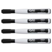 Picture of Magnetic Dry Erase Fine Marker With Eraser 4/Pkg Black