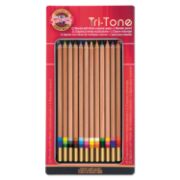 Picture of Koh-I-Noor Tri-Tone Color Pencils, 3.8 mm, Assorted Tri-Tone Lead Colors, Tan Barrel, Dozen
