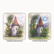 Picture of Koh-I-Noor Tri-Tone Color Pencils, 3.8 mm, Assorted Tri-Tone Lead Colors, Tan Barrel, Dozen