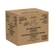 Picture of Dart® Foam Hinged Lid Containers, 8 x 8 x 2 1/4, White, 200/Carton