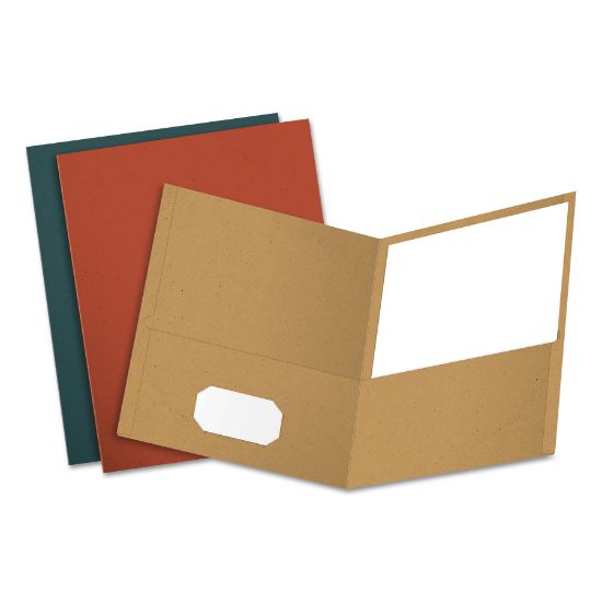 Picture of Oxford™ Earthwise by Oxford Recycled Paper Twin-Pocket Portfolio, Assorted Colors, 25/BX