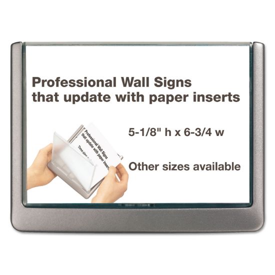 Picture of Durable® Click Sign Holder For Interior Walls, 6 3/4 x 5/8 x 5 1/8, Gray