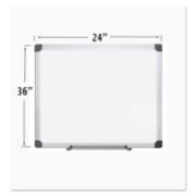 Picture of MasterVision® Porcelain Value Dry Erase Board, 24 x 36, White, Aluminum Frame