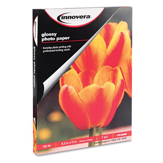 Picture of Innovera® Glossy Photo Paper, 8-1/2 x 11, 100 Sheets/Pack