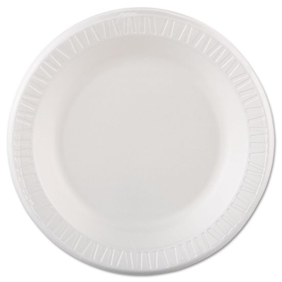 Picture of Dart® Quiet Classic Laminated Foam Dinnerware, Plate, 10 1/4", White, 125/Pk, 4 Pks/Cs