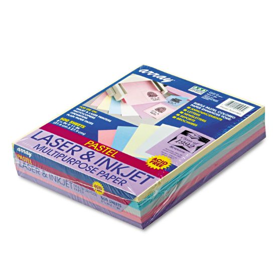 Picture of Pacon® Array Colored Bond Paper, 20lb, 8-1/2 x 11, Assorted Pastels, 500 Sheets/Ream