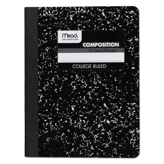 Picture of Mead® Composition Book, College Rule, 9 3/4 x 7 1/2, White, 100 Sheets