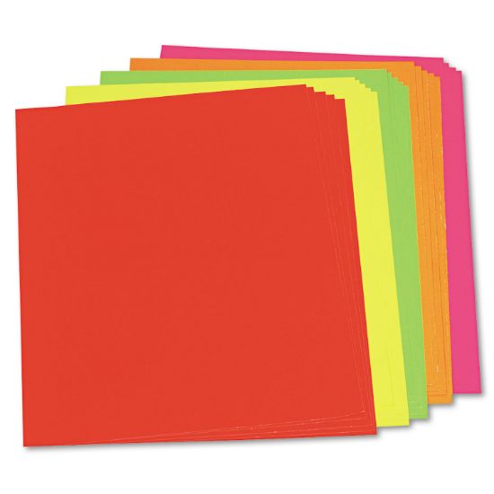 Picture of Pacon® Neon Color Poster Board, 28 x 22, Green/Orange/Pink/Red/Yellow, 25/Carton