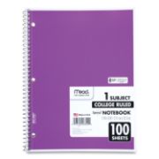 Picture of Mead® Spiral Bound Notebook, Perforated, College Rule, 11 x 8, White, 100 Sheets